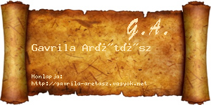 Gavrila Arétász névjegykártya